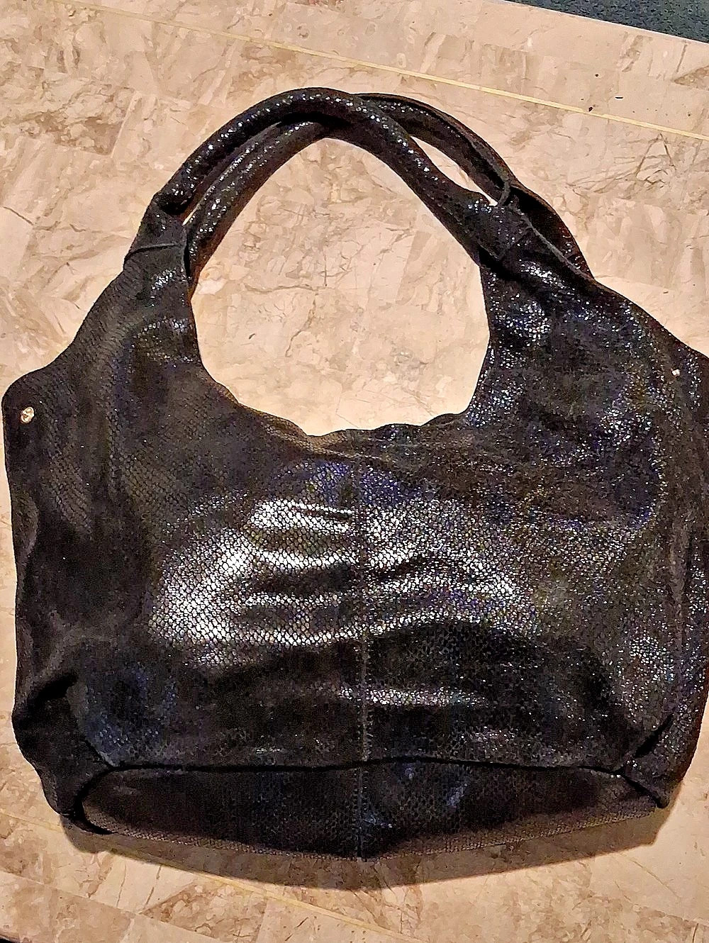 Maxine Couture Suade Black Shoulder Bag